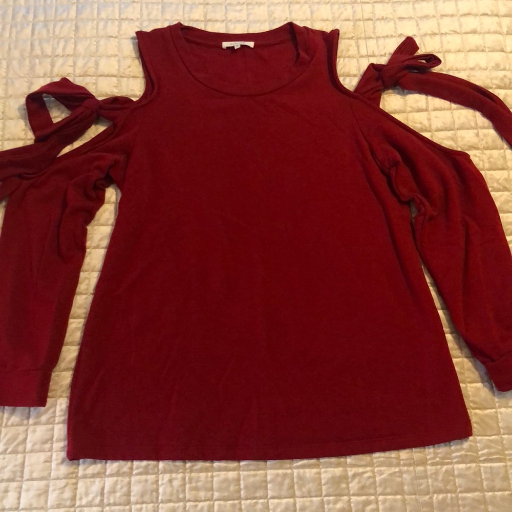 Pleione red cold shoulder sweatshirt. Size small